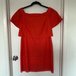 NWT, TOPSHOP Women’s Dress, Orange/Red, Size US 8, Eyelet details